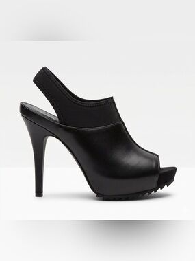 Nine West Black Peep-Toe Slingback Platform Stiletto
